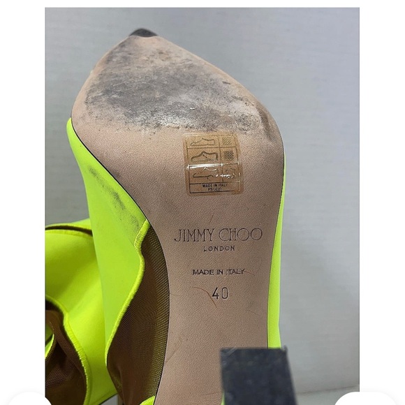 Jimmy Choo Neon Green Heeled Boots - Picture 9 of 12